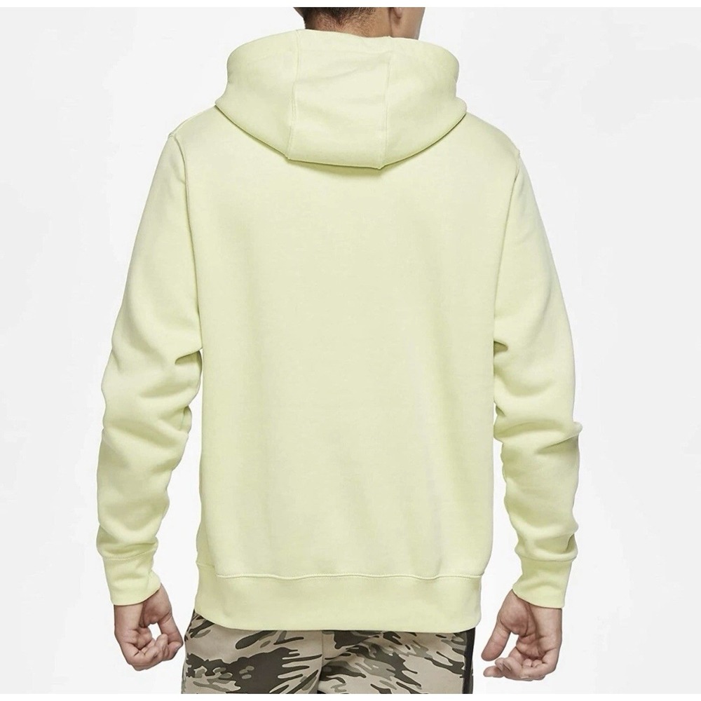 Nike Sportswear Club Fleece Long Sleeve Pullover Hoodie Sweatshirt Lemon Twist M - Picture 2 of 10